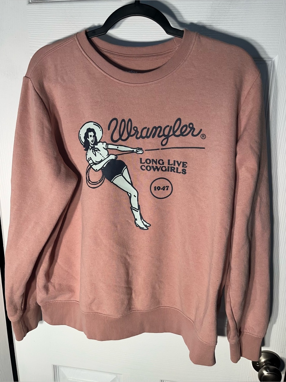 Women’s Wrangler Sweatshirt Long Live Cowgirls Shirt Pullover Cotton Blend Large